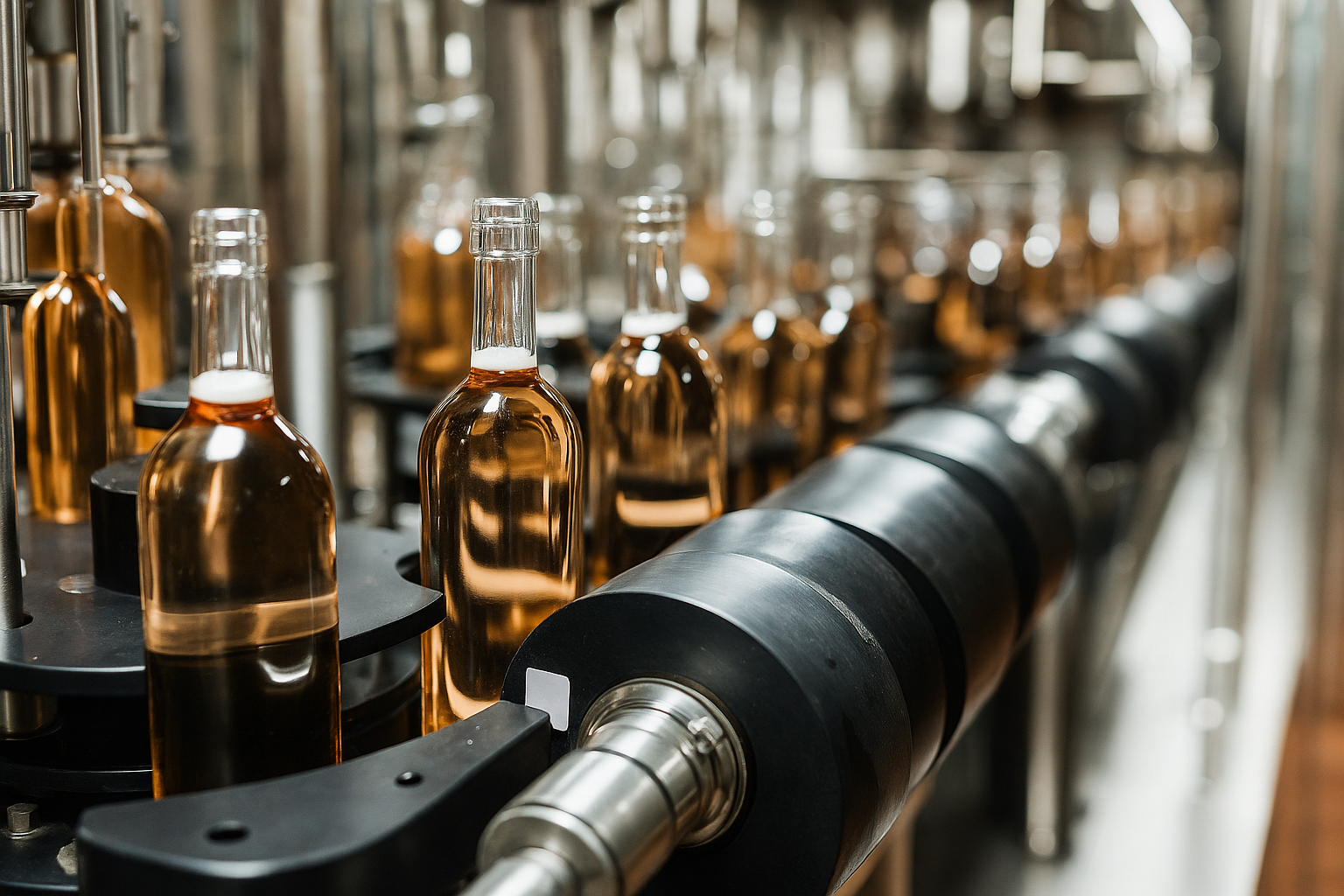 bottles in motion beverage production